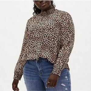 Torrid New! Stylish Chic Cheetah Office Blouse